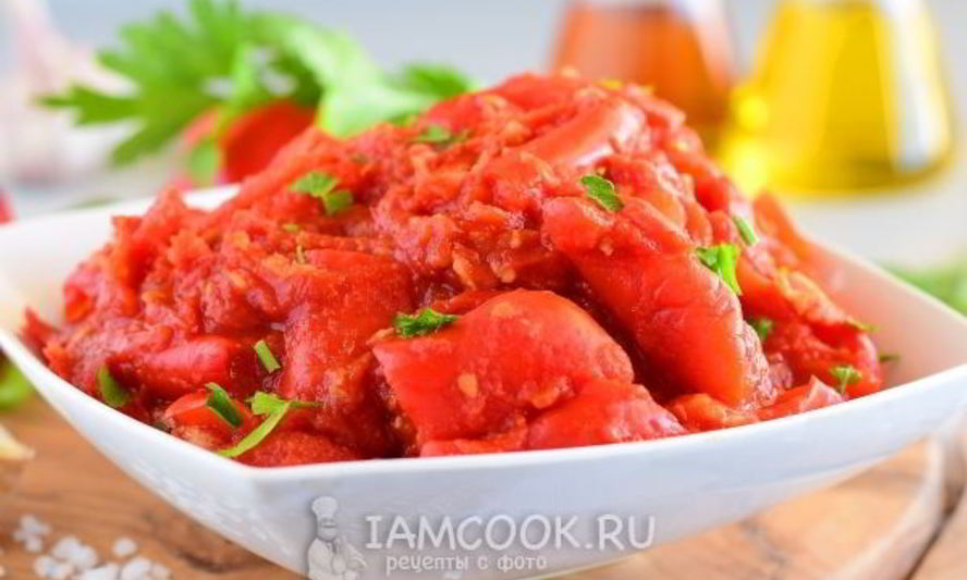 Рецепт лечо из помидоров и перца с чесноком