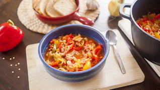 Лечо с колбасой