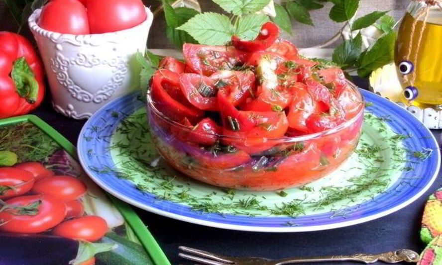 Рецепт быстрых маринованных томатов и перцы