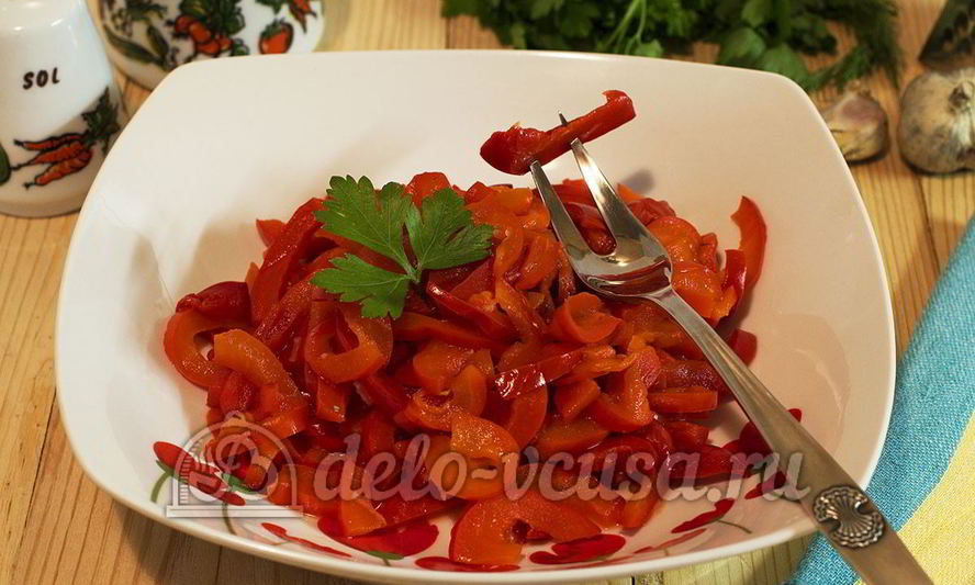 Рецепт маринованного болгарского перца в масле с чесноком
