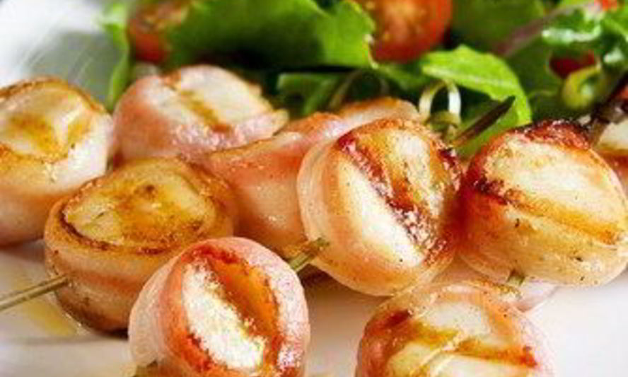 Рецепт маринованных морских гребешков на шпажках из розмарина на гриле