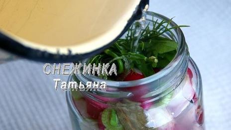 редис маринованный с зеленым луком
