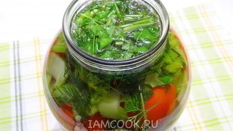 помидоры, квашенные с чесноком и зеленью