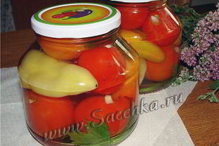 Консервированные перец и помидоры