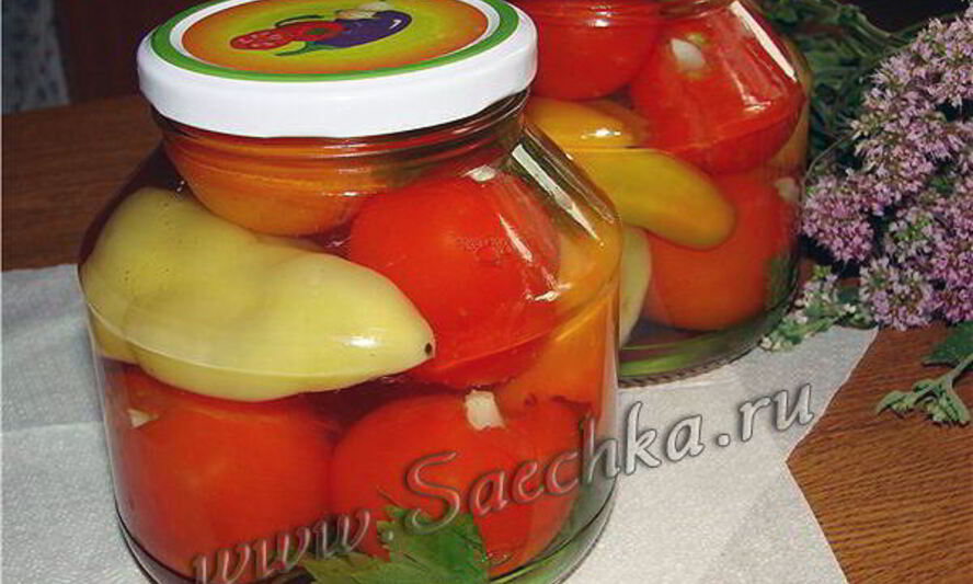 Рецепт консервированных перец и помидоры