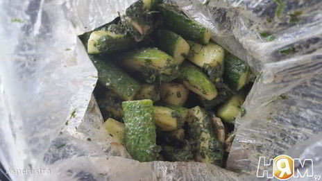 малосольные огурцы с горчицей в пакете