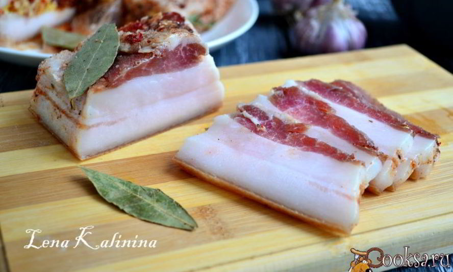 Рецепт сала соленого с чесноком и специями в пакете