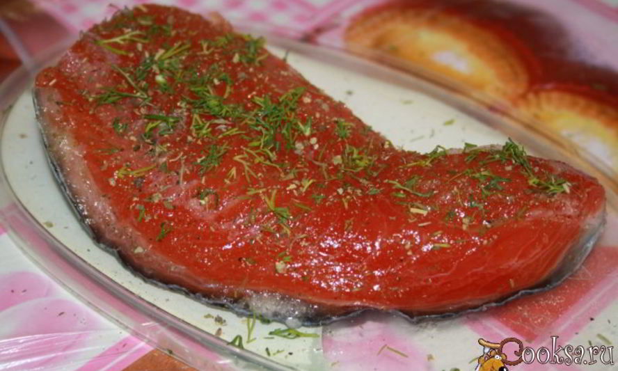 Рецепт слабосоленой форели с приправами