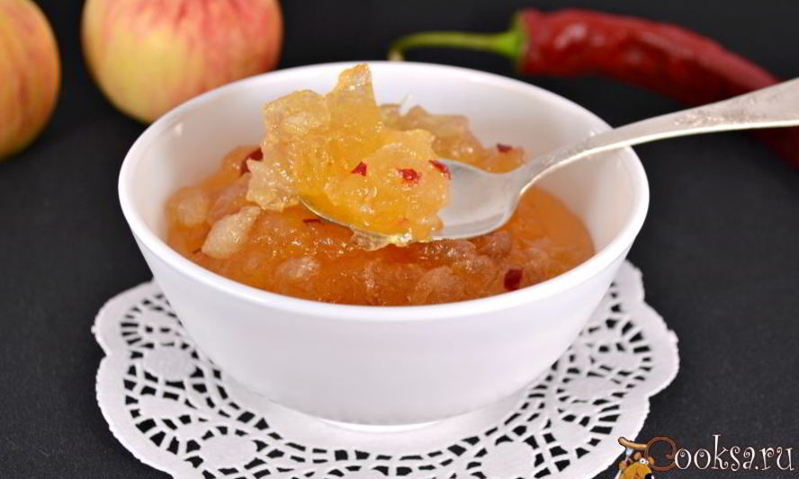 Рецепт яблочного конфитюра с острым перцем чили