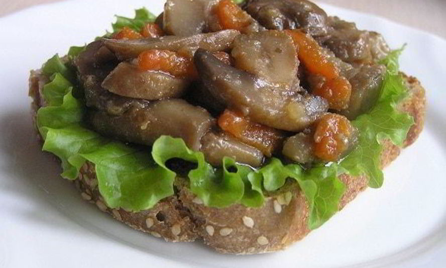 Рецепт брускетты с грибами