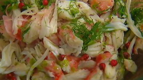 брускетта с крабами