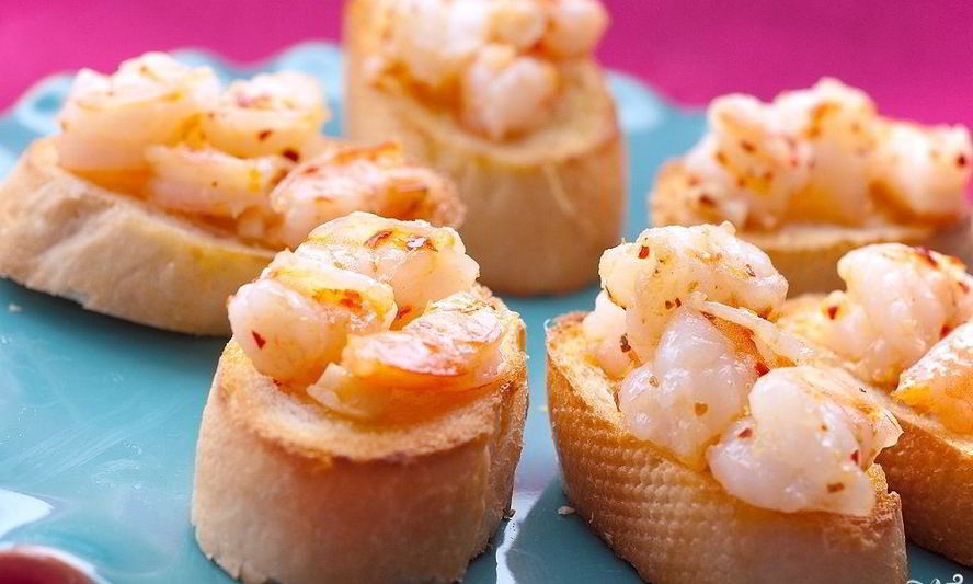 Рецепт брускетты с креветками