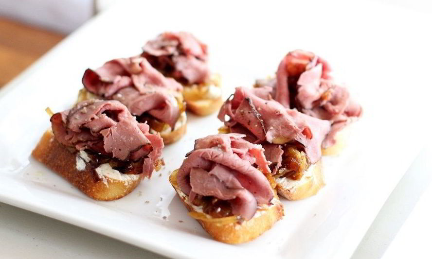 Рецепт брускетты с ростбифом