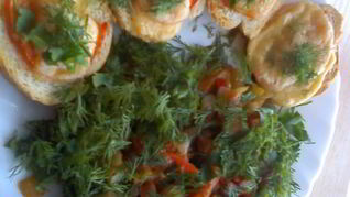 Горячие бутерброды с овощами и сыром