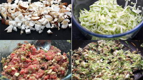 гамбургер с белыми грибами