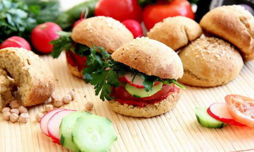 Рецепт гамбургеров овощных из нутовых булочек