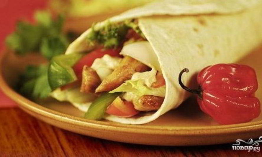 Рецепт буррито с курицей и фасолью