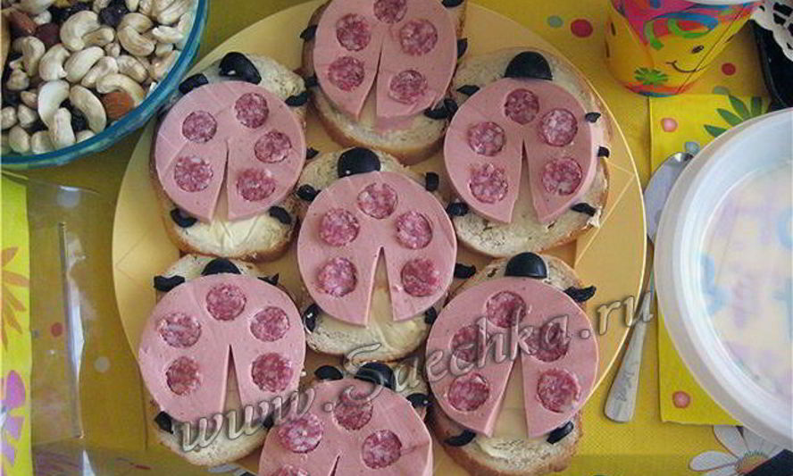 Рецепт бутерброда божья коровка