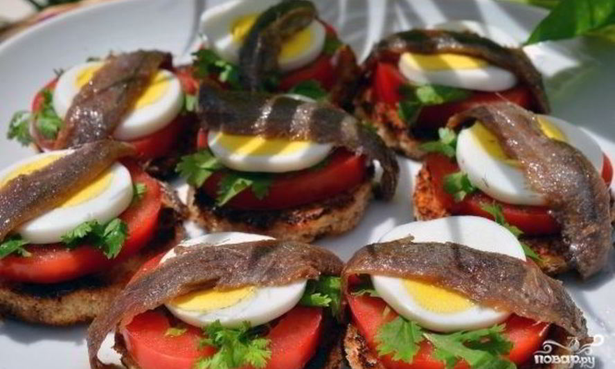 Рецепт бутербродов с анчоусами