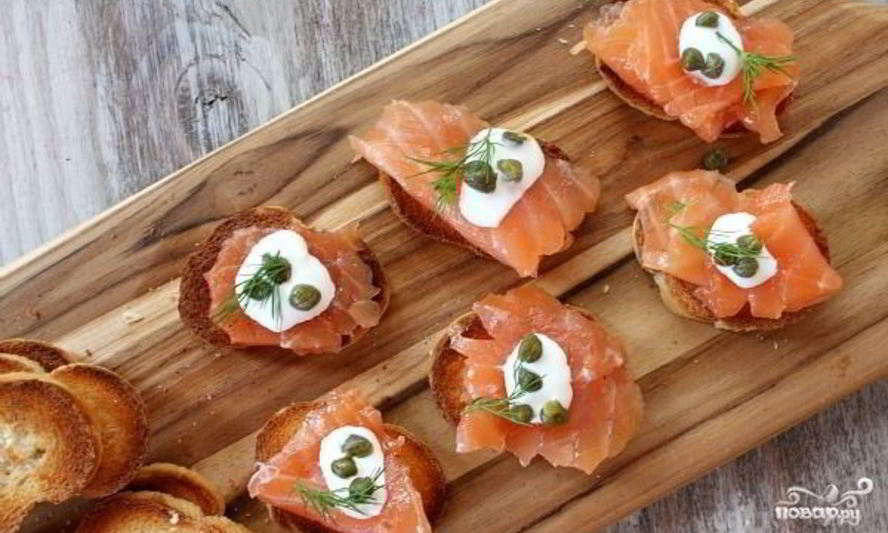 Рецепт бутербродов с форелью