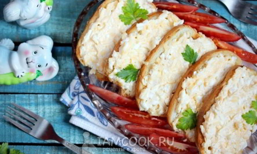 Рецепт бутербродов с сыром и яйцом