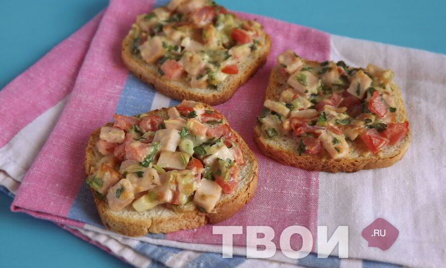 Рецепт бутербродов, запеченных с ветчиной