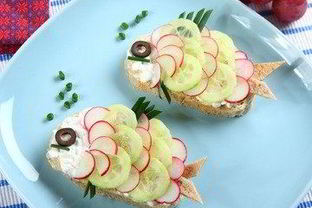 Детский бутерброд Рыбки