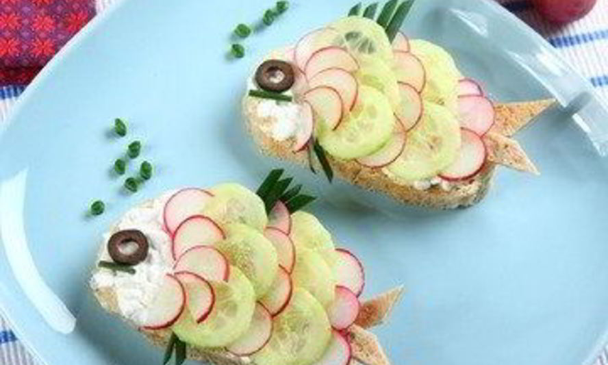 Рецепт детского бутерброда рыбки