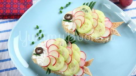 детский бутерброд рыбки