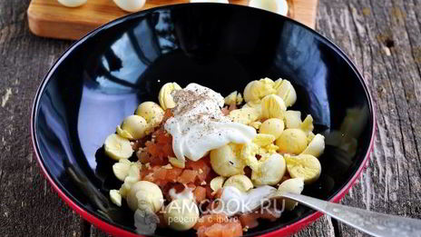 фаршированные перепелиные яйца