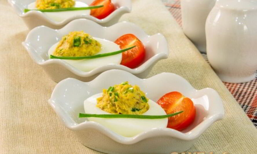 Рецепт яиц, фаршированных грибами