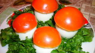 Яйца фаршированные Грибная полянка