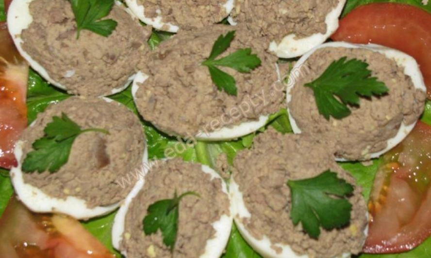Рецепт яиц фаршированных куринной печенью