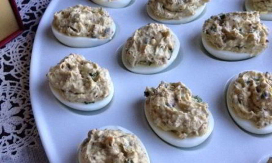 Рецепт яиц фаршированных печенью трески