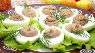 Яйца фаршированные печенью