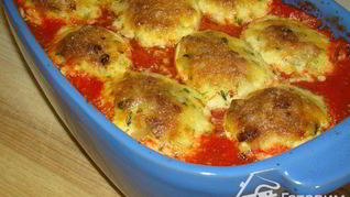 Запеченные фаршированные яйца