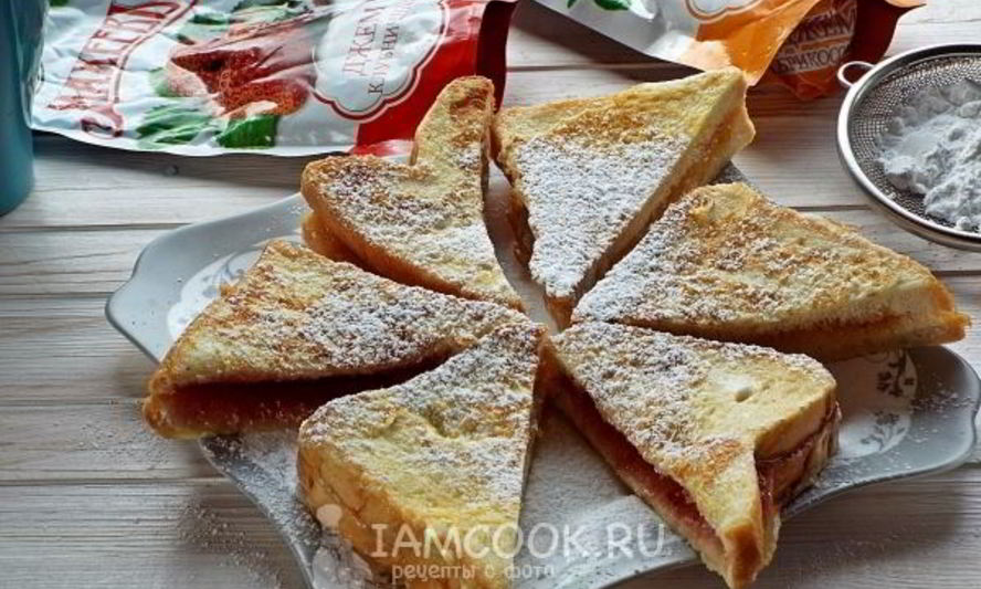 Рецепт гренков с джемом