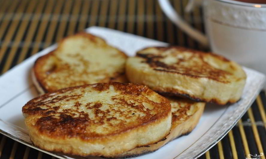 Рецепт гренков с молоком и яйцами