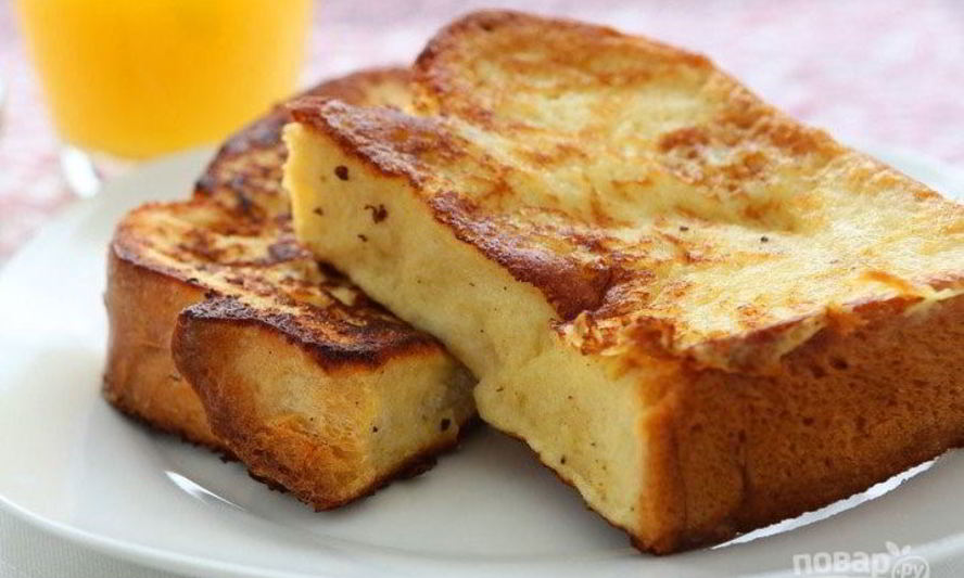 Рецепт гренков с молоком и яйцом
