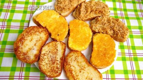 гренки сахарные, сырные и запеченные с яблоками