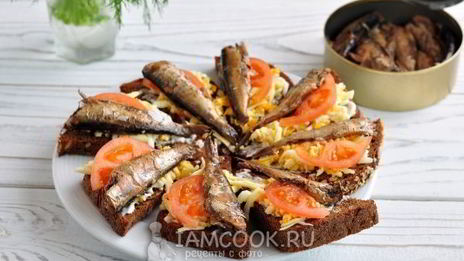 гренки со шпротами