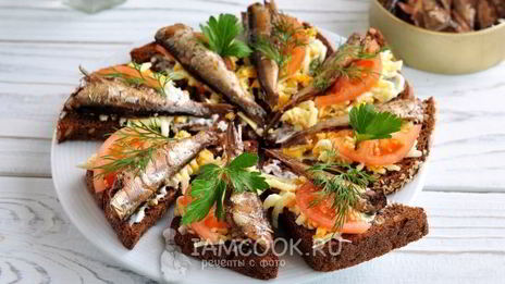 гренки со шпротами