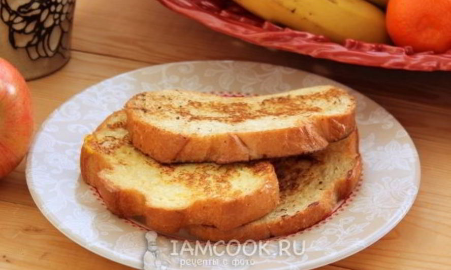 Рецепт сладких гренков из белого хлеба