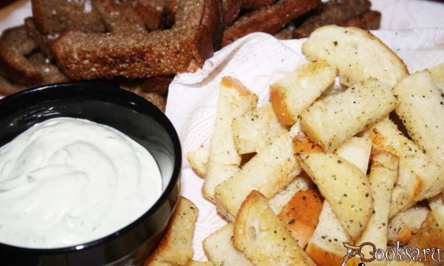 Рецепт закусочных гренков к пиву ин-ян