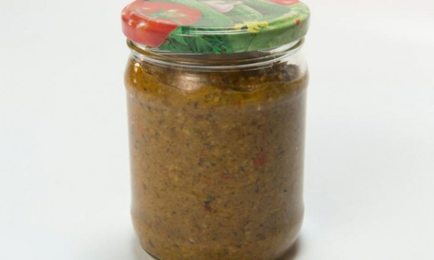 Рецепт икры из печеных овощей и жареных грибов