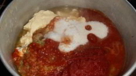 кабачковая икра с соусом