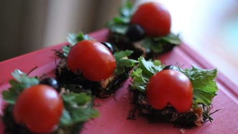 бутерброды канапе божья коровка