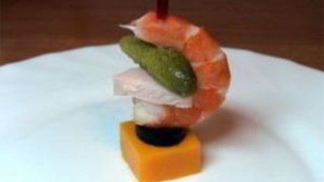 канапе из мяса и овощей