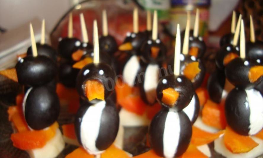 Рецепт канапе пингвины