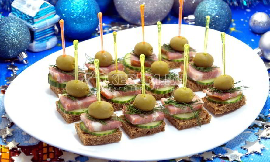 Рецепт канапе с бужениной